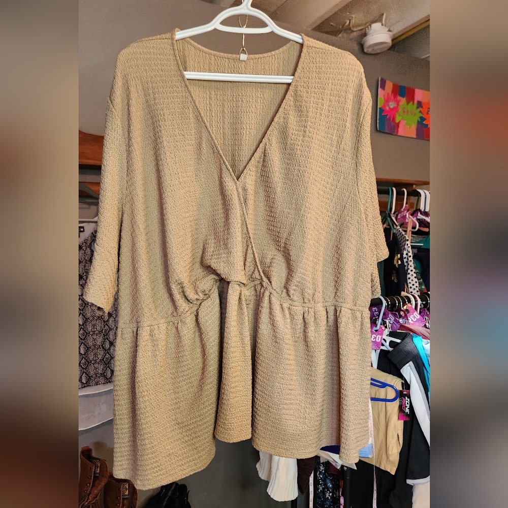 Mocha color wrap like top